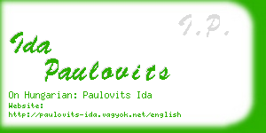 ida paulovits business card
